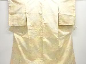 未使用品　花模様織出し十日町紬着物